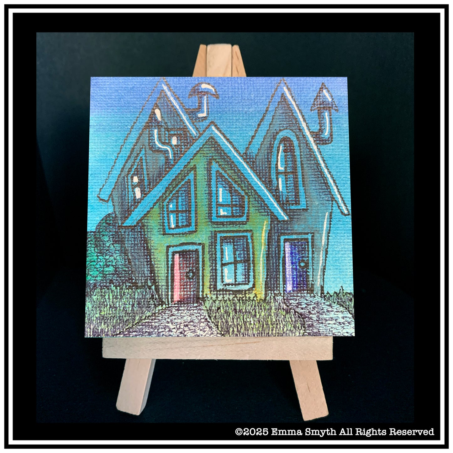 Country Houses Mini Canvas 7.5 x7.5 cm