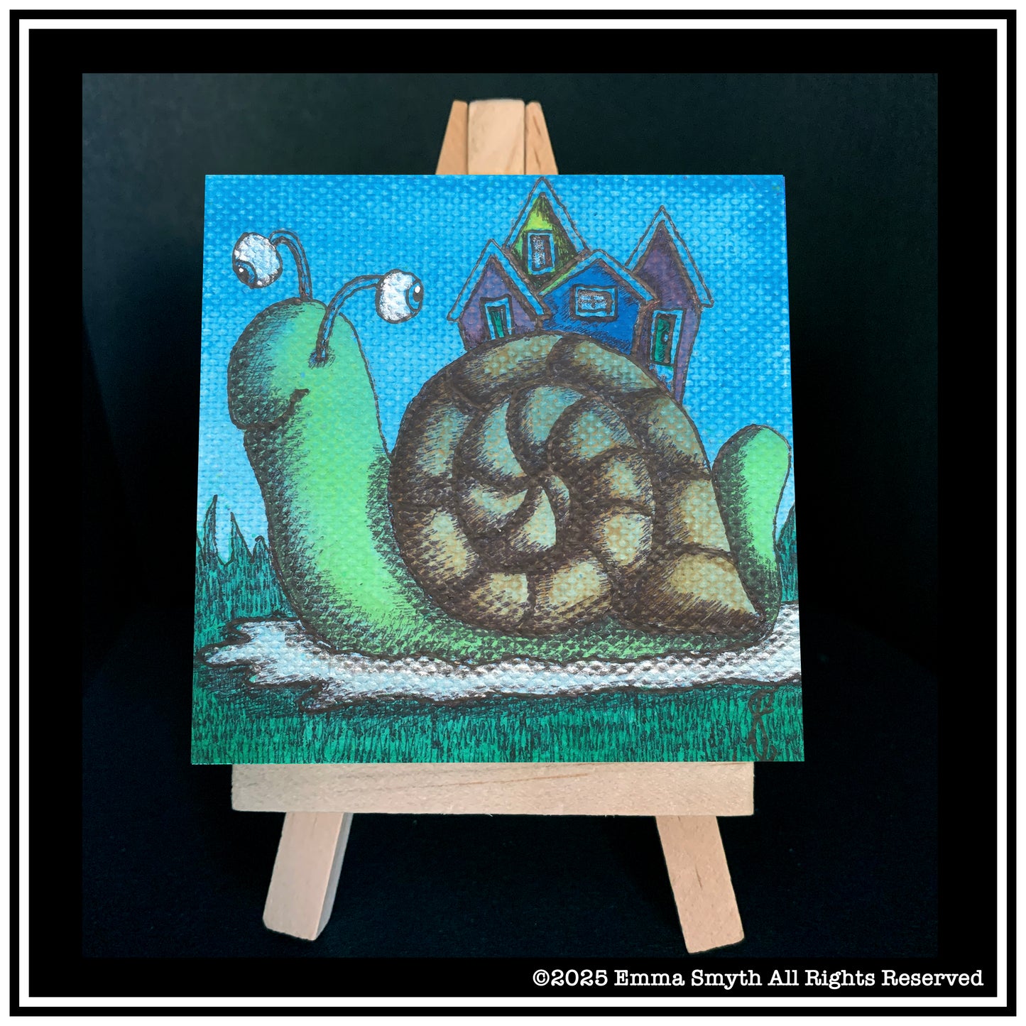 Crazy Snail Mini Canvas 7.5 x 7.5cm
