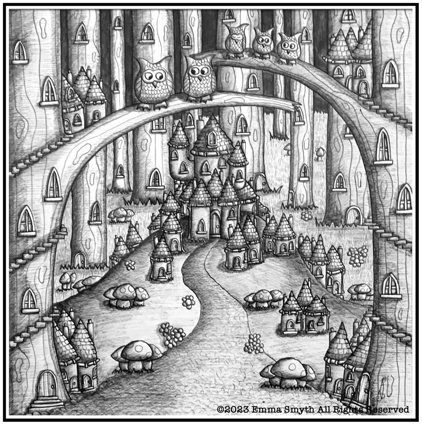 Faerie Ben 24 x24cm Original Framed Artwork