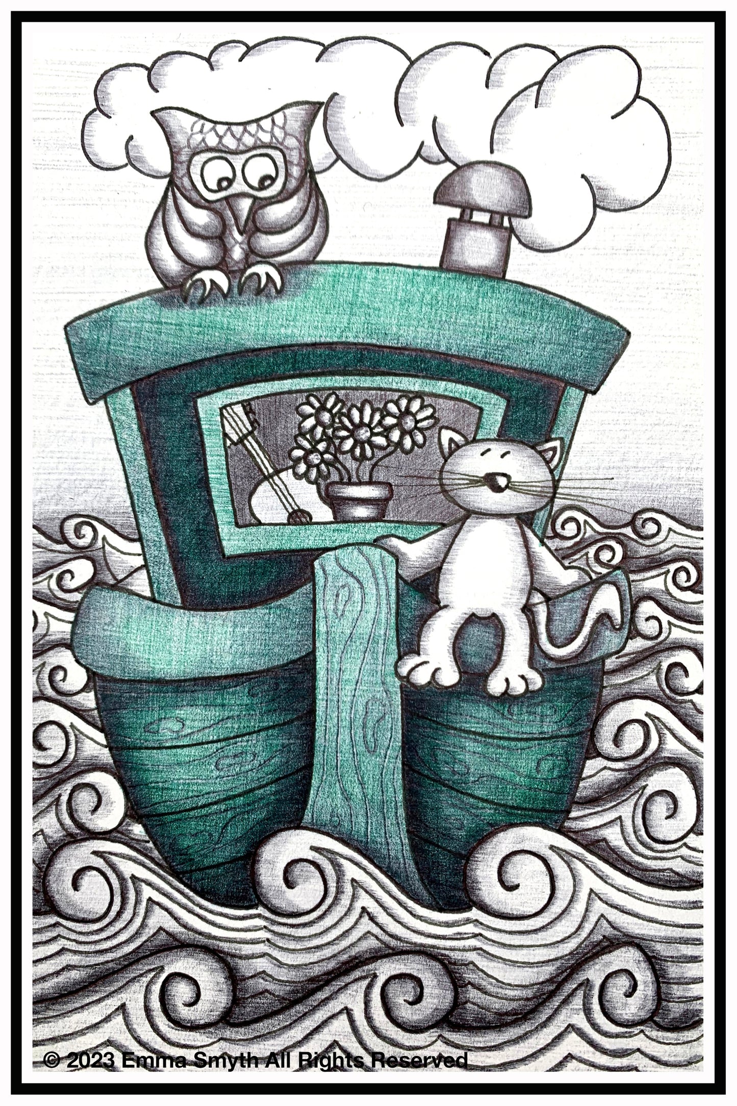 The Owl and the Pussy Cat 10x14cm