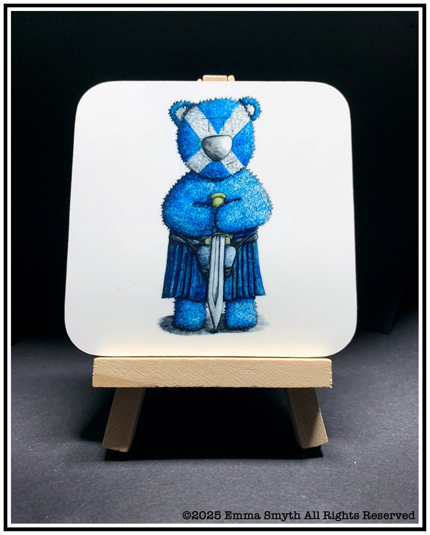 Scottish Bear with Sword Coaster