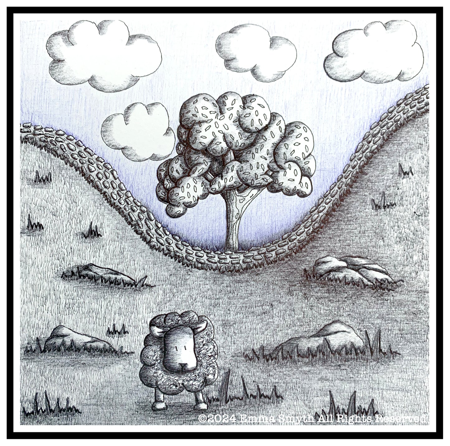 Sycamore Gap Hadrian's Wall 20 x 20cm