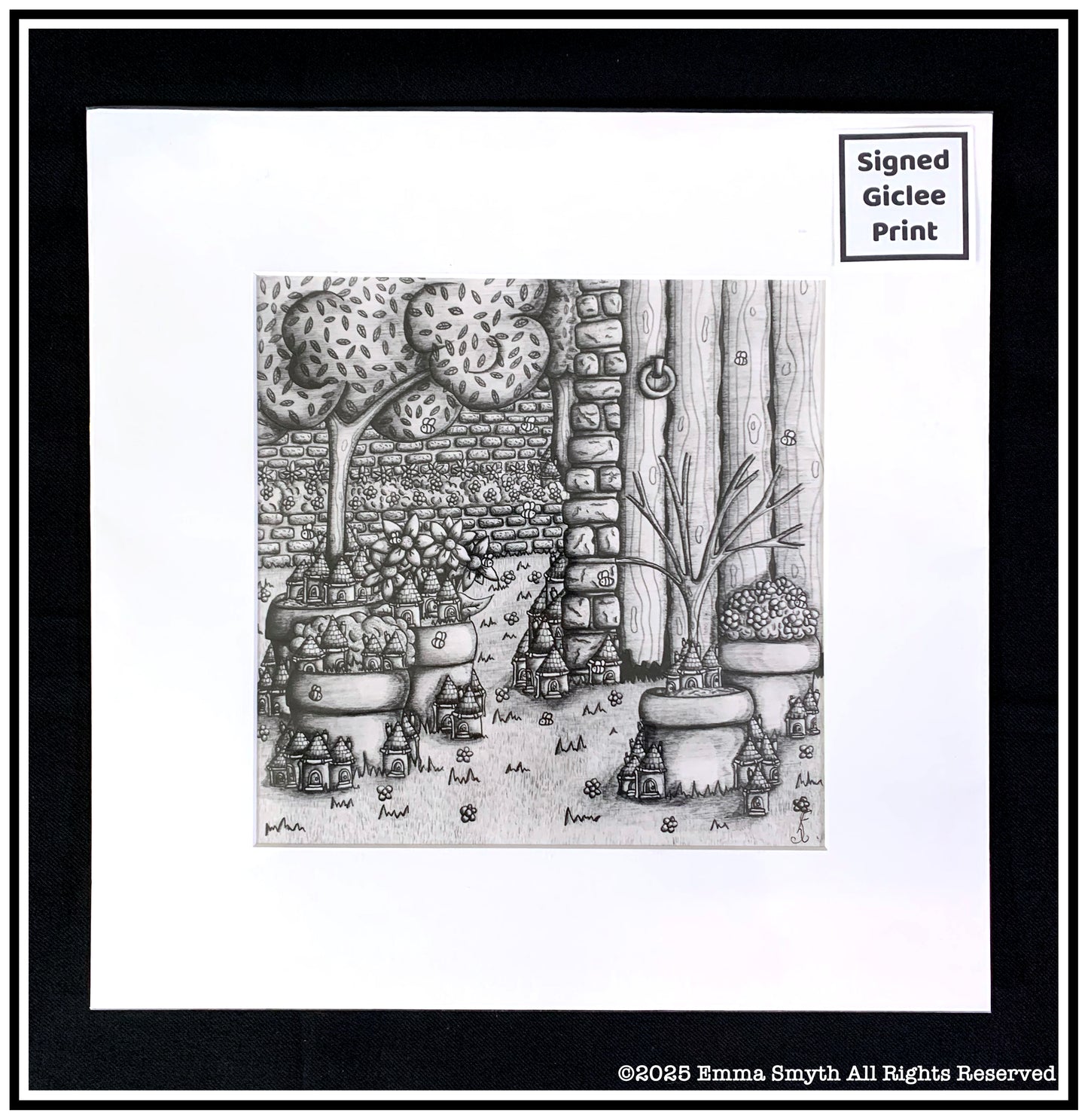 The Garden Signed Giclee Print in a Mount