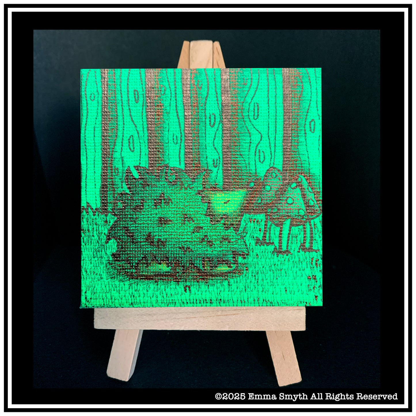 Hedgehog Mini Canvas 7.5 x 7.5cm