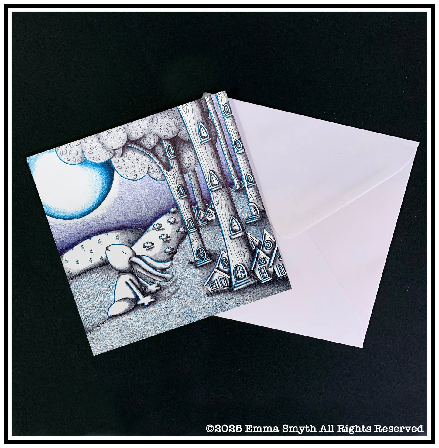 Bathing In Moonlight Greetings Card.