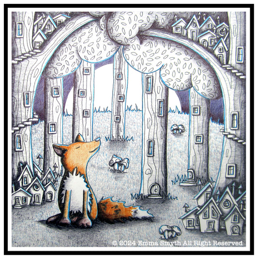 The Fox and The Moon 15 x 15cm