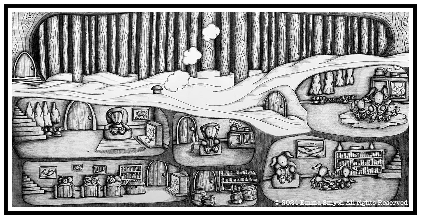 Hibernation 60 x 30cm Framed Original Artwork