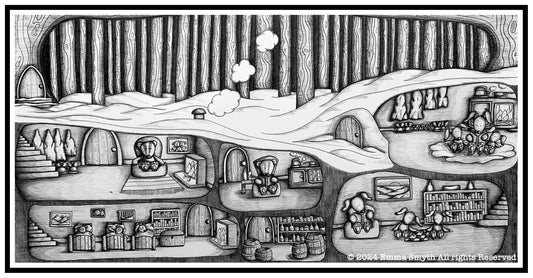 Hibernation 60 x 30cm Framed Original Artwork