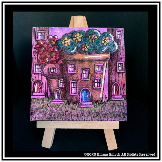 Flower Pot House Mini Canvas