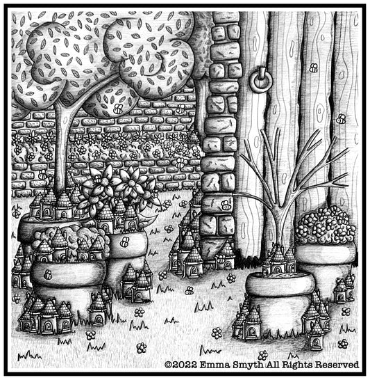 The Garden 24 x24 cm Original Framed Artwork