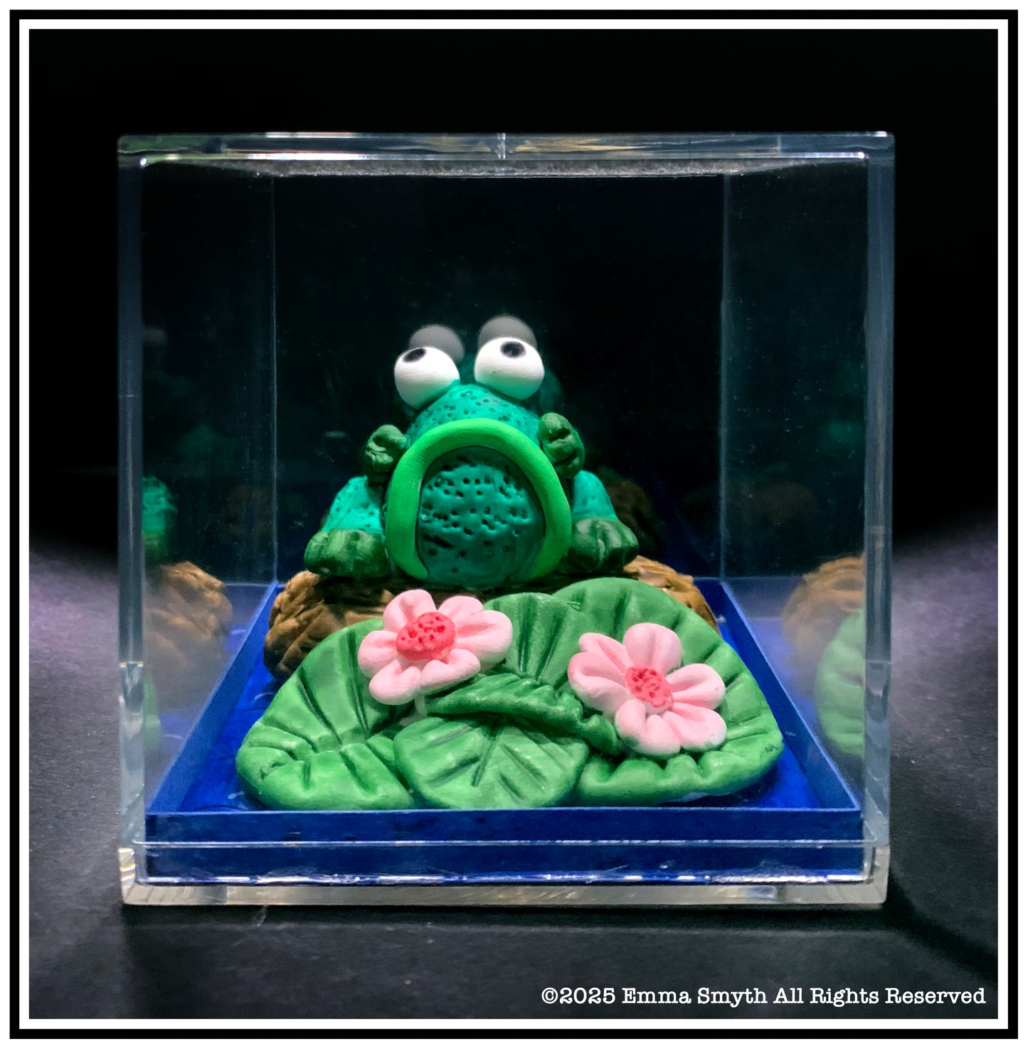 Grumptious Frog Handmade Sculpture 7.5x7.5x7.5cm