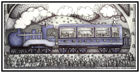 A Hare Raising Ride 60 x 30cm Framed Original Artwork