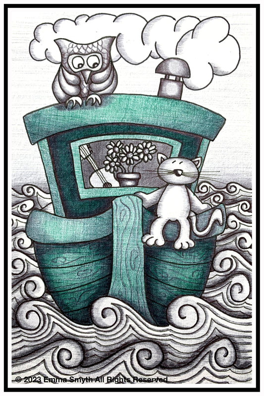 The Owl and the Pussy Cat 10x14cm