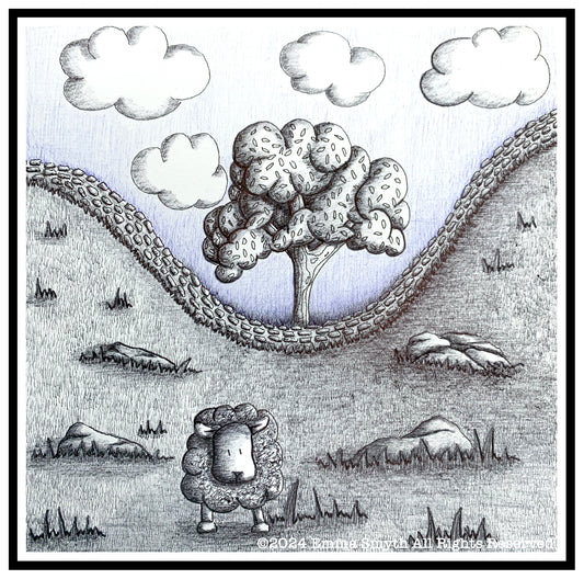 Sycamore Gap Hadrian's Wall 20 x 20cm