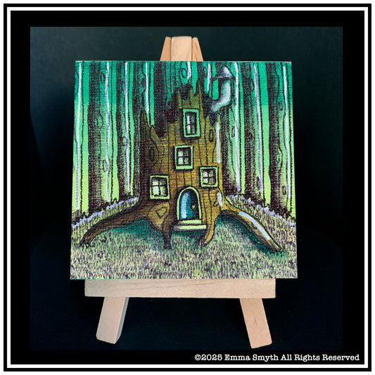 Tree House Mini Canvas 7.5 x 7.5cm