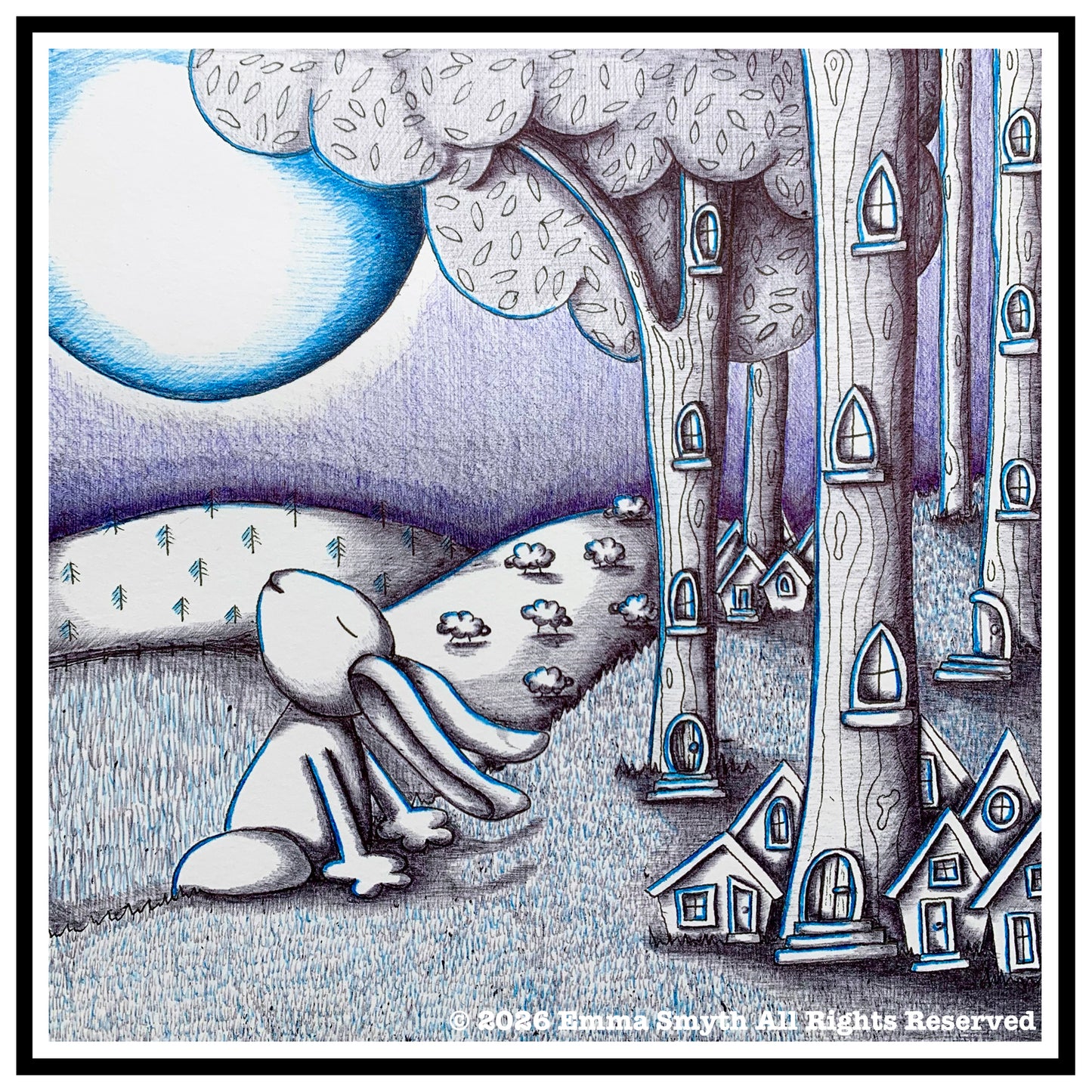 Mini Print - Bathing in Moonlight 15x15cm