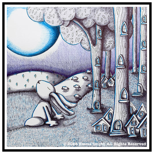 Mini Print - Bathing in Moonlight 15x15cm